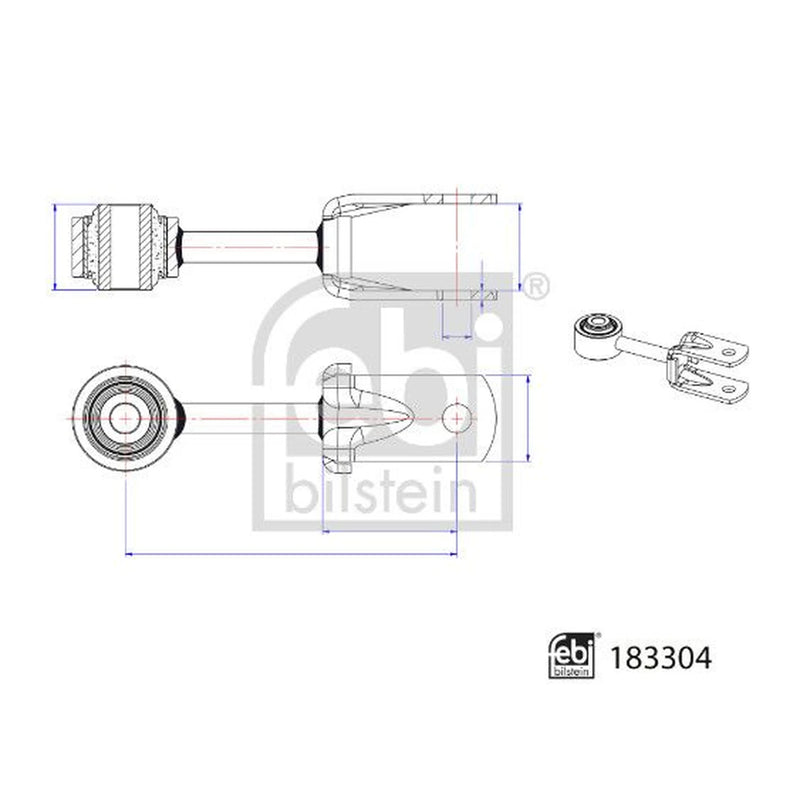 Febi Stabiliser Bar Link Coupling Rod Rear Right 183304