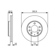 Bosch 2 x Vented Brake Discs 0 986 479 S60