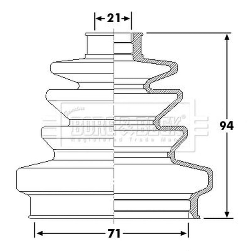 Borg & Beck Drive Shaft Bellow Kit Front Left BCB6257