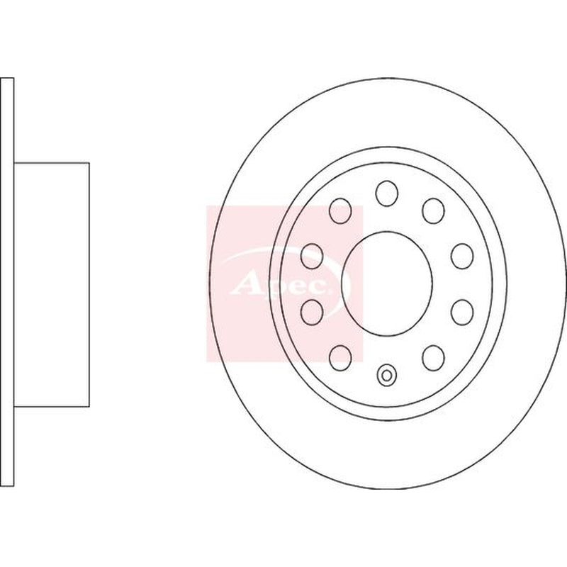 Apec 2 x Solid Rear Brake Discs DSK4191