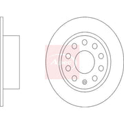 Apec 2 x Solid Rear Brake Discs DSK4191