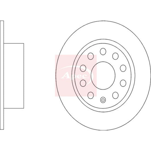 Apec 2 x Solid Rear Brake Discs DSK4191