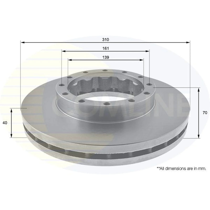Comline 2 x Internally Vented Brake Discs ADC0384V