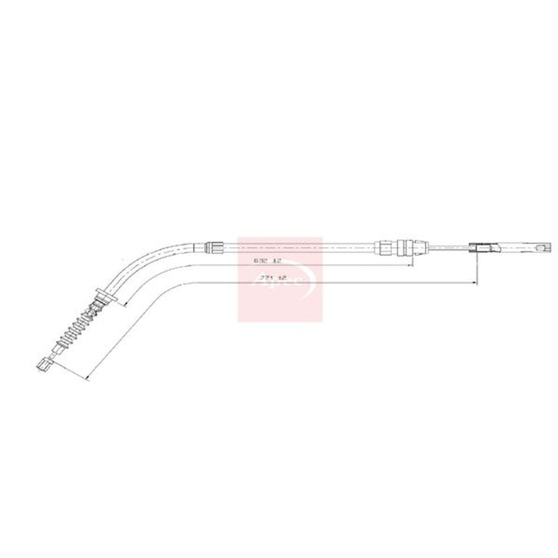 Apec Handbrake Cable Right Rear CAB1851