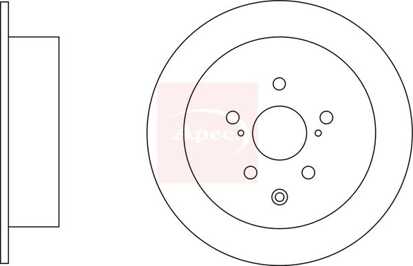 Apec 2 x Brake Disc Set Solid