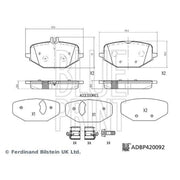 Blue Print Rear Brake Pad Set ADBP420092