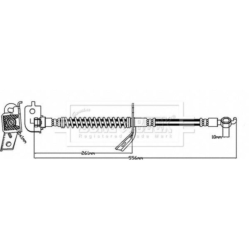 Borg & Beck Brake Hydraulic Hose Line Front Left BBH8128