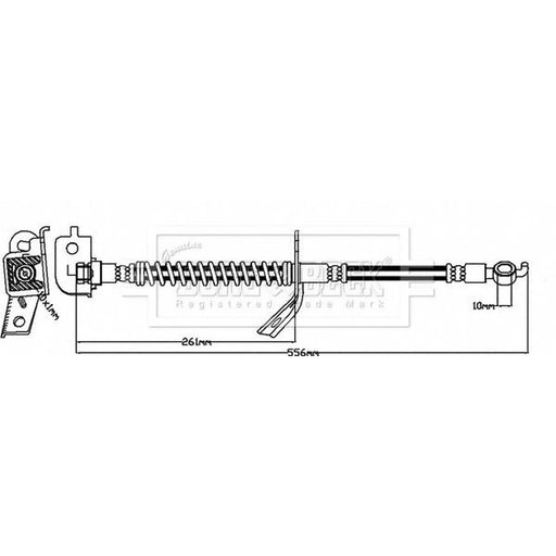 Borg & Beck Brake Hydraulic Hose Line Front Left BBH8128