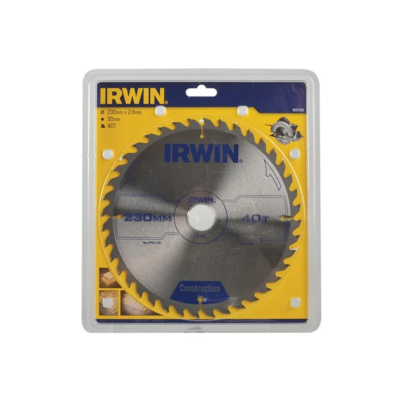 IRWIN® Construction Circular Saw Blade 230 x 30mm x 40T ATB - 1897206