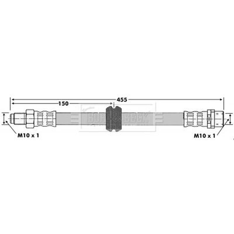 Borg & Beck Brake Hydraulic Hose Line Front Left BBH6637