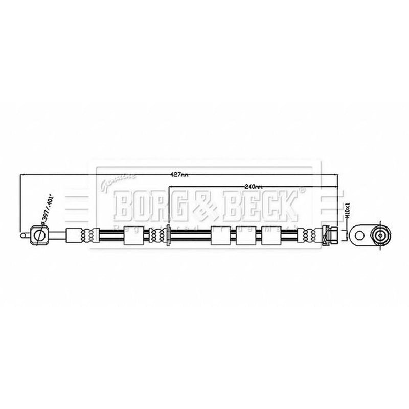 Borg & Beck Brake Hydraulic Hose Line Front Left BBH8879
