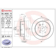 Brembo 2 x Solid Rear Brake Discs 08.A635.11