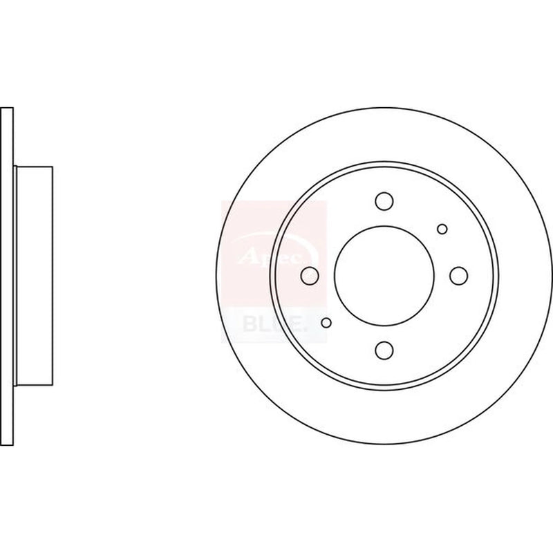 Apec 2 x Solid Rear Brake Discs SDK6226