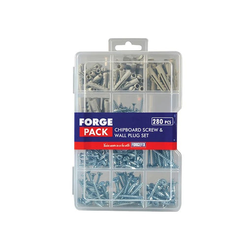 ForgeFix Screw & Wall Plug Kit ForgePack 280 Piece - FPSPSET