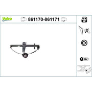 Valeo Electric Window Regulator Lifter Right Front 861171