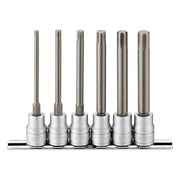 Teng Tools 3/8" Long Ribe Bit Socket Clip Rail Set 6 Pieces