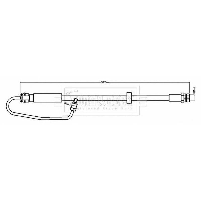 Borg & Beck Brake Hydraulic Hose Line Front Right BBH8719
