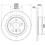 DON 2 x Solid Rear Brake Discs PCD23232
