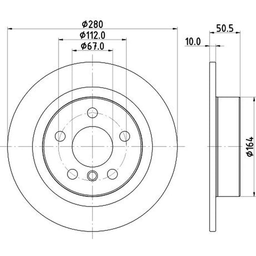 DON 2 x Solid Rear Brake Discs PCD23232