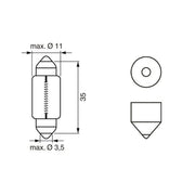 Bosch Number Plate Light Bulb SV8.5-8 12V 1 987 301 060