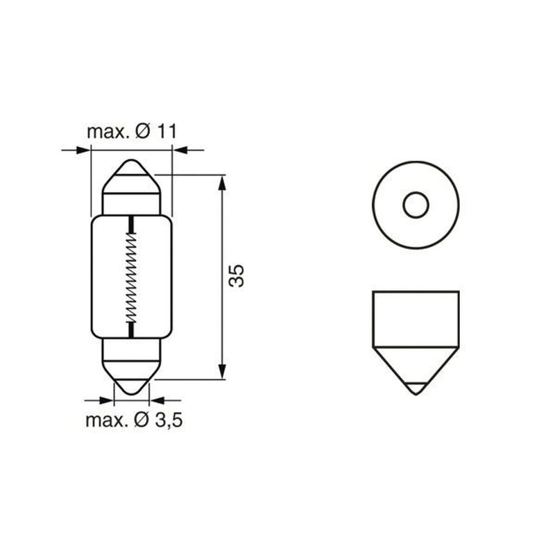 Bosch Number Plate Light Bulb SV8.5-8 12V 1 987 301 060