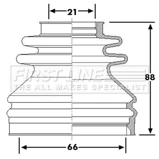 First Line Drive Shaft Bellow Kit Front Left FCB6240