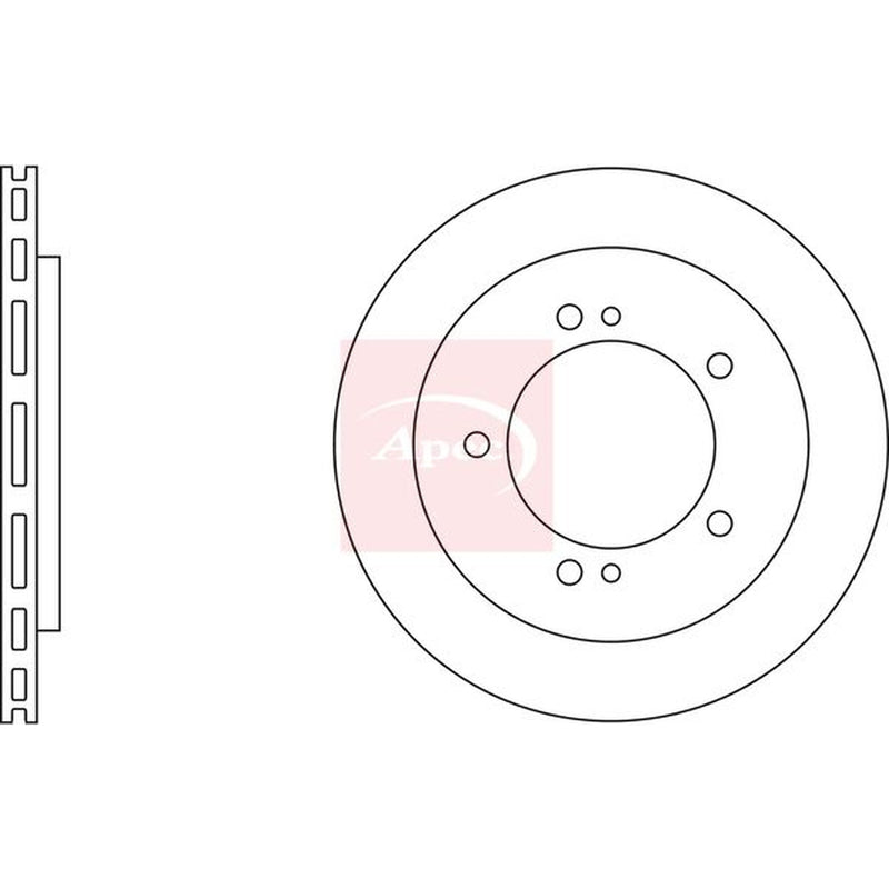 Apec 2 x Vented Front Brake Discs DSK2322