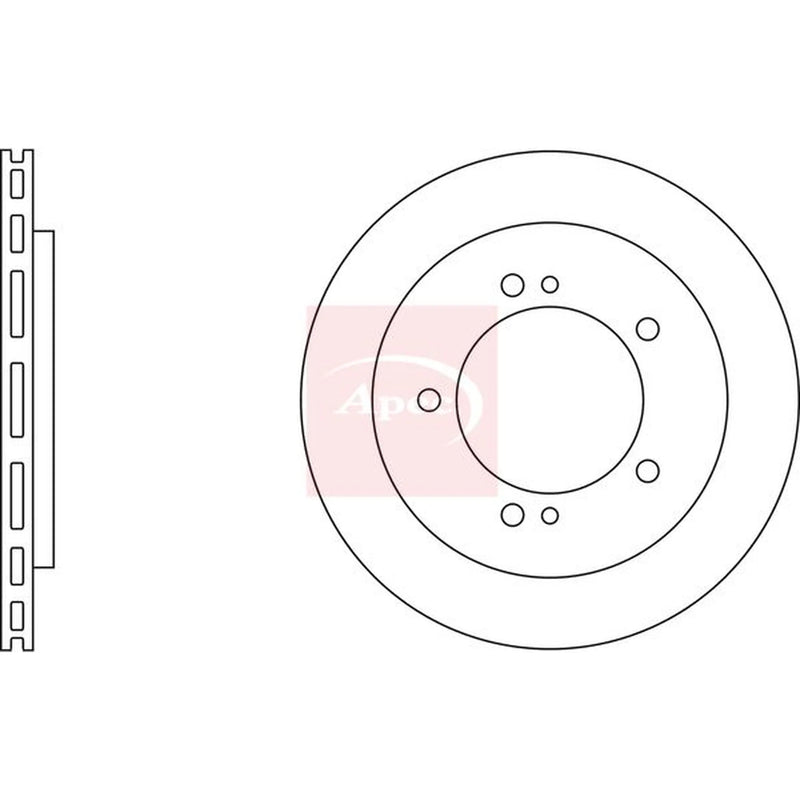 Apec 2 x Vented Front Brake Discs DSK2322