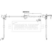 Borg & Beck Brake Hydraulic Hose Line Front Left BBH9056