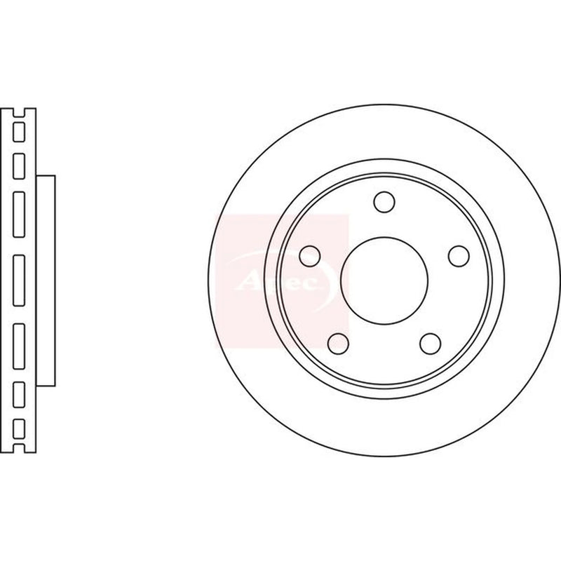 Apec 2 x Vented Front Brake Discs DSK3160