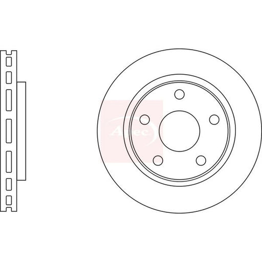 Apec 2 x Vented Front Brake Discs DSK3160