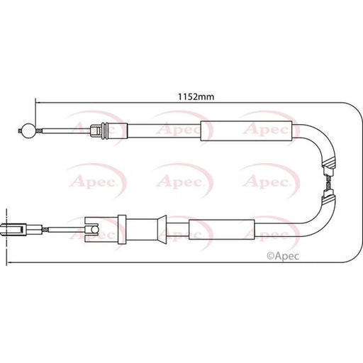 Apec Handbrake Cable Right Rear CAB1294