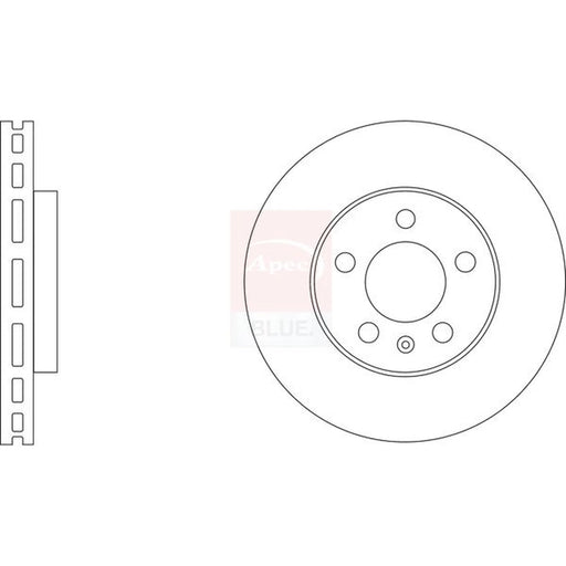 Apec 2 x Vented Front Brake Discs SDK6952