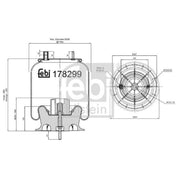 Febi Air Suspension Bellow 254mm Rear 178299