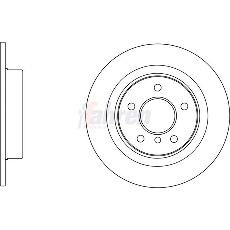 Fahren 2 x Solid Rear Brake Discs FBD6813