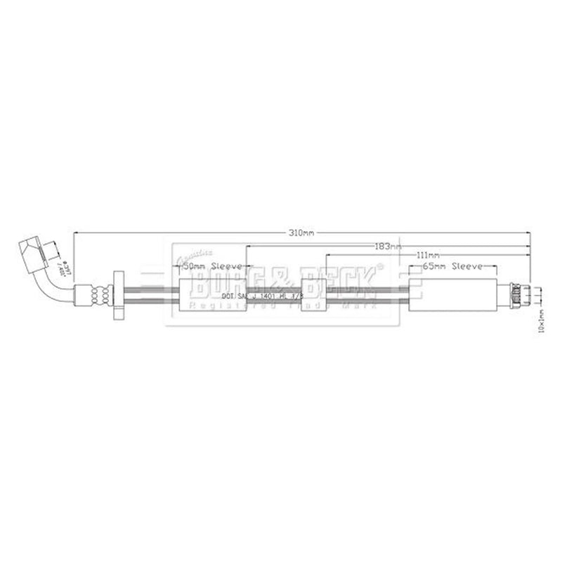 Borg & Beck Brake Hydraulic Hose Line Rear Left BBH8910