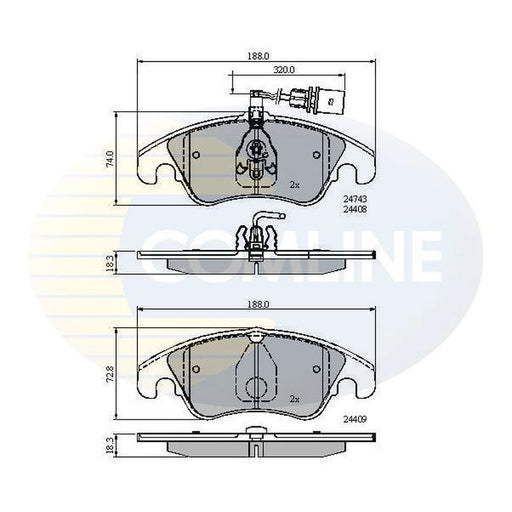 Comline 4 x Front Brake Pad Set CBP21789