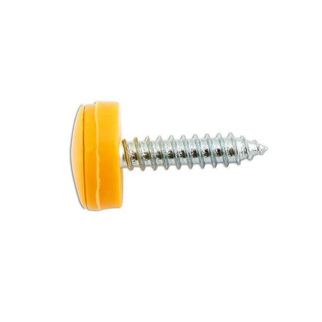 Connect Number Plate Security Screws 6 x 20mm Yellow Cap 100pc - CPL