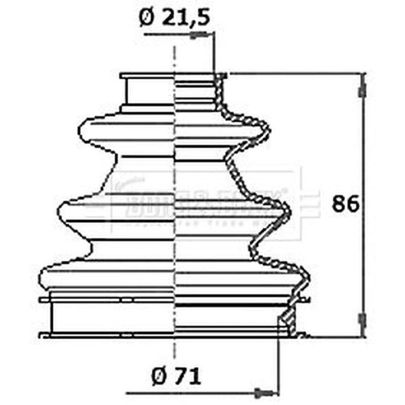 Borg & Beck Drive Shaft Bellow Kit Rear Left BCB6346