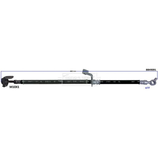 Borg & Beck Brake Hydraulic Hose Line Front Left BBH9091