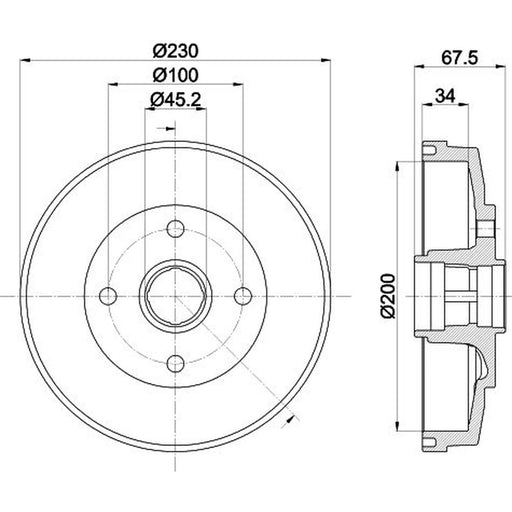 Mintex Brake Drum Assembly Rear MBD345