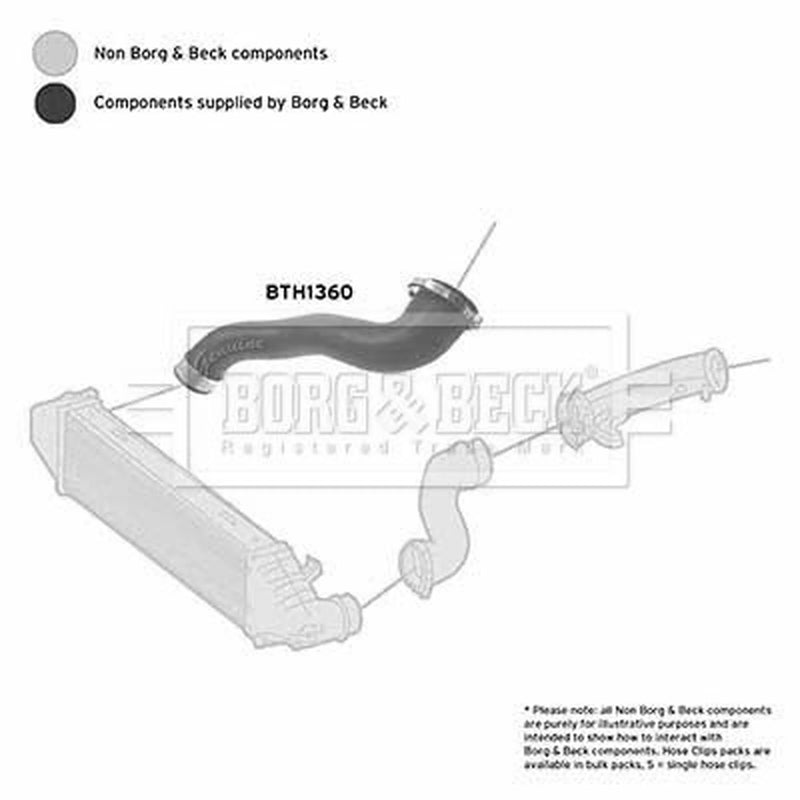Borg & Beck Intercooler Turbo Charge Air Hose BTH1360