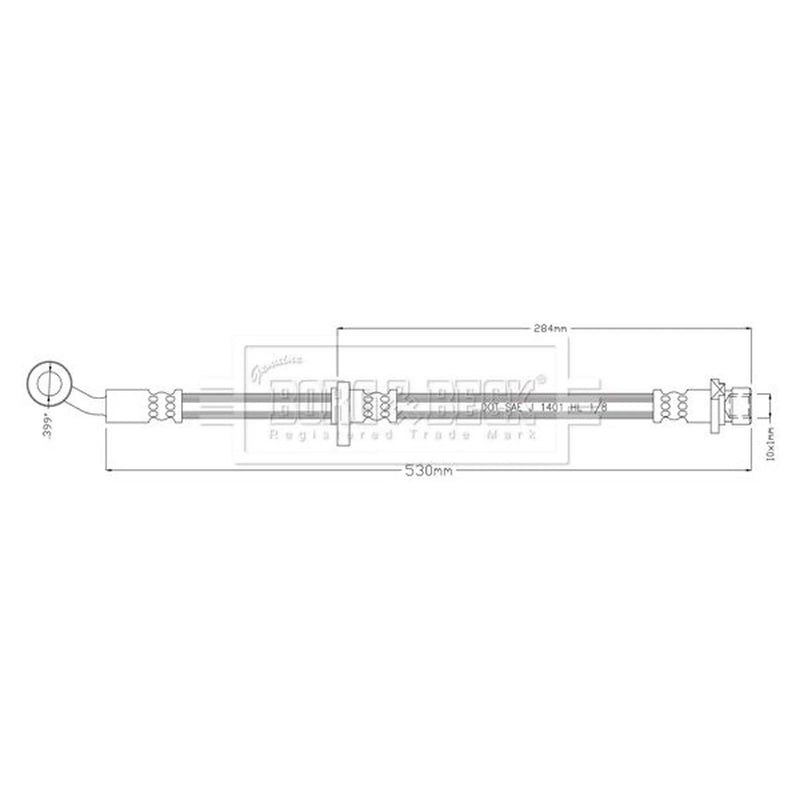 Borg & Beck Brake Hydraulic Hose Line Front Right BBH8925