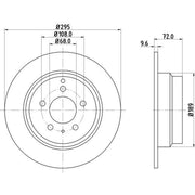 DON 2 x Solid Rear Brake Discs PCD13032