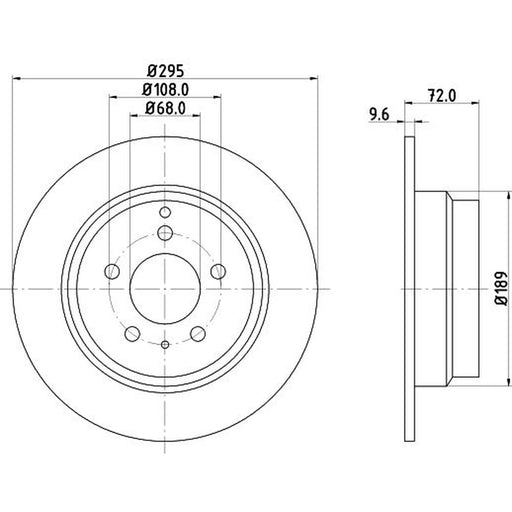 DON 2 x Solid Rear Brake Discs PCD13032