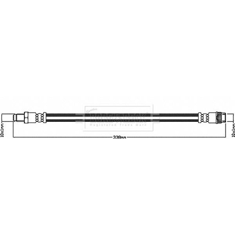 Borg & Beck Brake Hydraulic Hose Line Front Left BBH8594