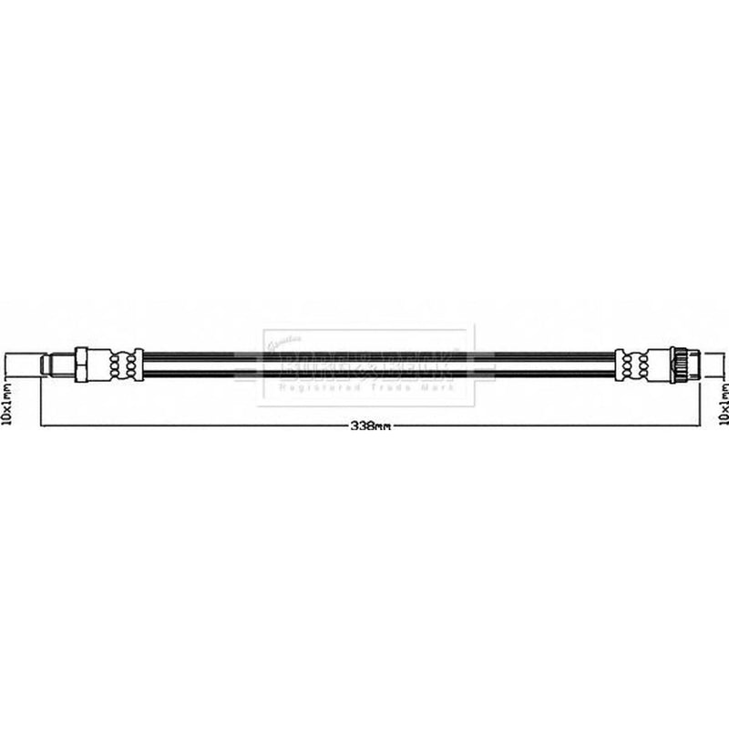 Borg & Beck Brake Hydraulic Hose Line Front Left BBH8594