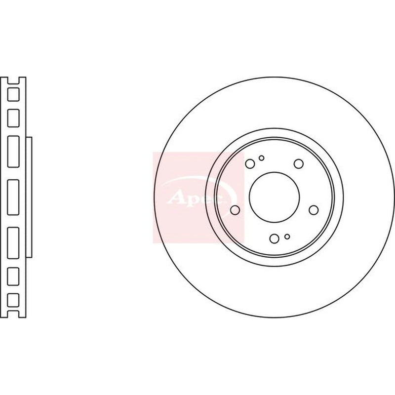 Apec 2 x Vented Front Brake Discs DSK2076