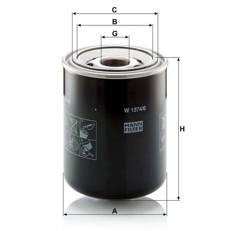MANN-FILTER Engine Oil Filter W 1374/6 OE 04411047