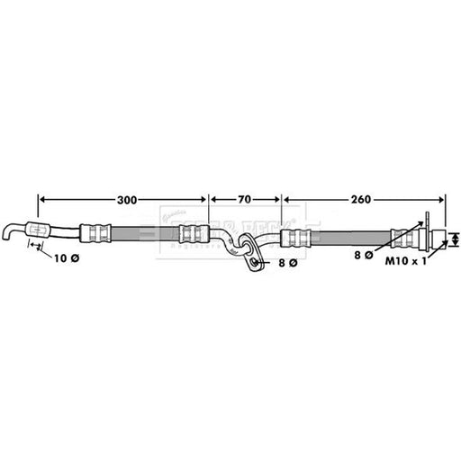 Borg & Beck Brake Hydraulic Hose Line Front Left BBH7479